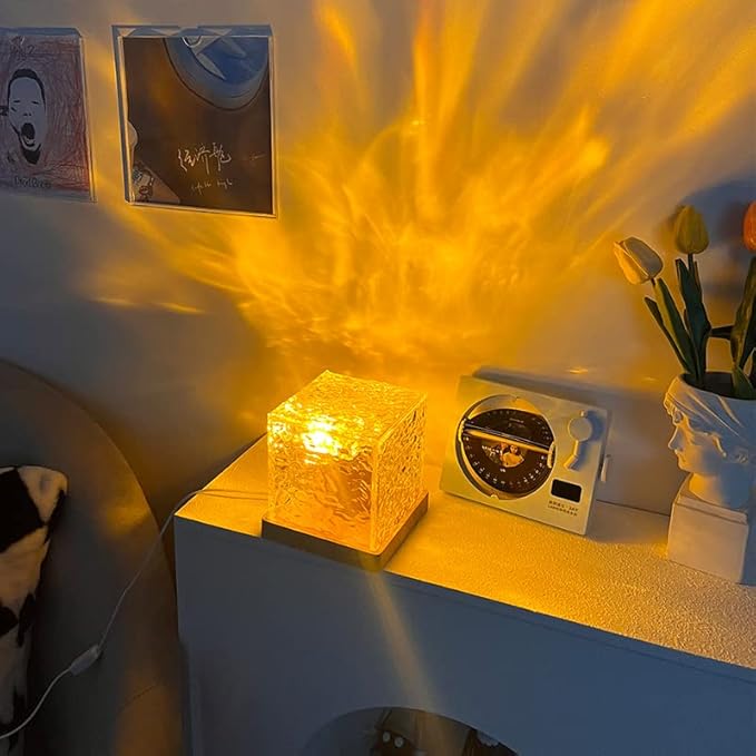 Wave Lamp, Wave Light Cube, Aurora Glow Lamp Crystal Night Light, Romantic Lamp for Room Decor, LED Wave Lights, Room Decor for Kids - Smart Khareed