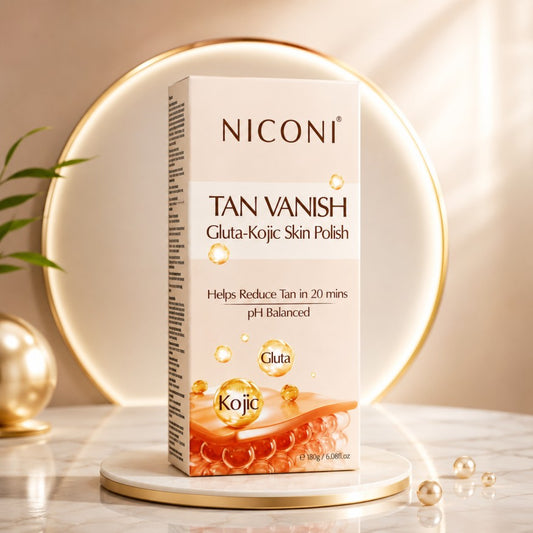 AMR NICONI Tan Vanish Gluta-Kojic Skin Polish | Instant Tan Removal & Glow | Vitamin E | Infused with Kojic Acid & Glutathione | Ideal for All Skin Types | Lightens Suntan | 200g