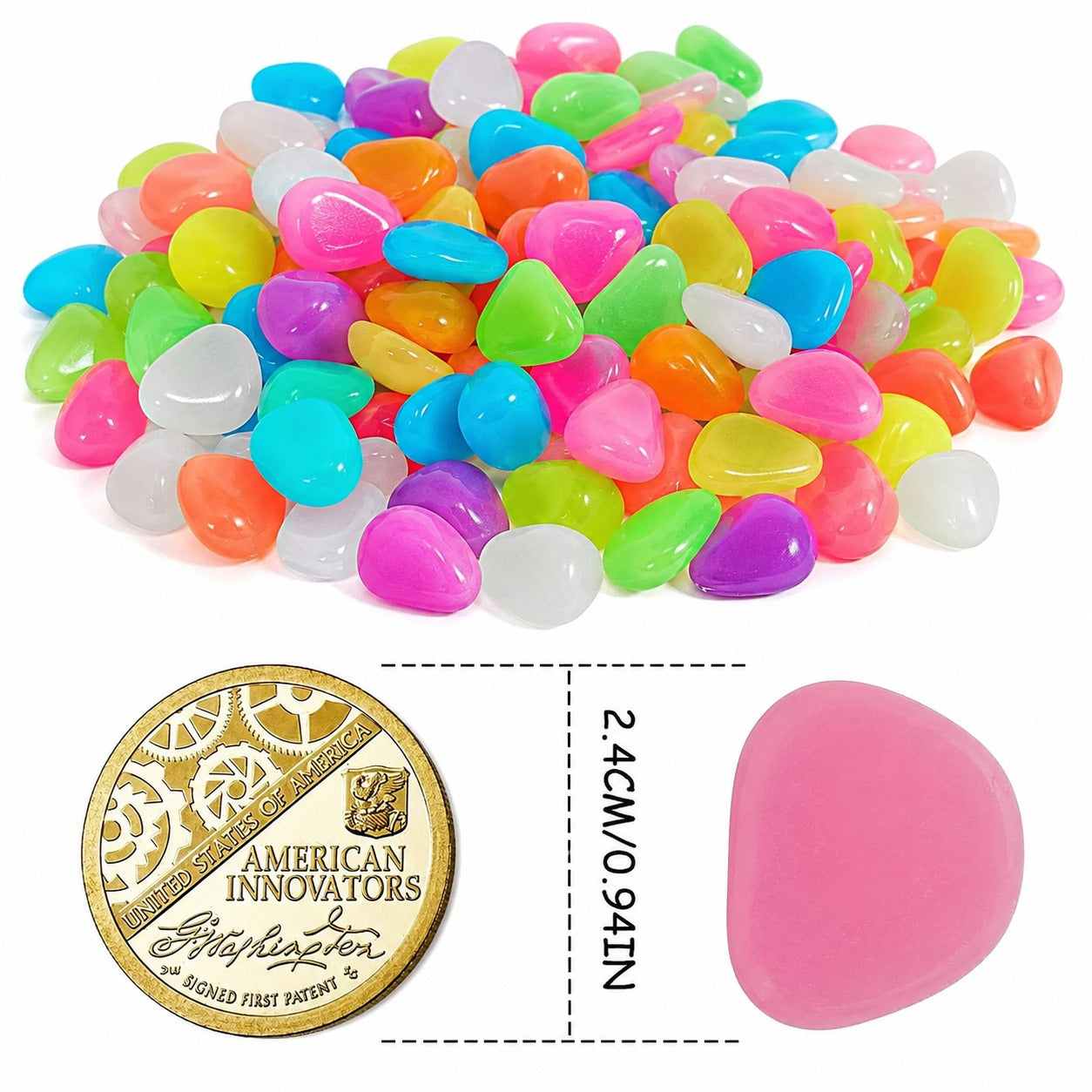 LumiStone™ Glow Pebbles – Pack of 250 Luminous Stones