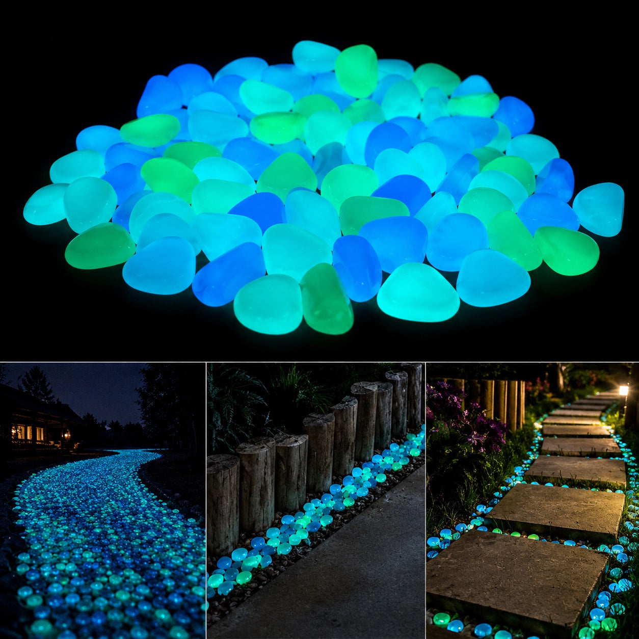 LumiStone™ Glow Pebbles – Pack of 250 Luminous Stones