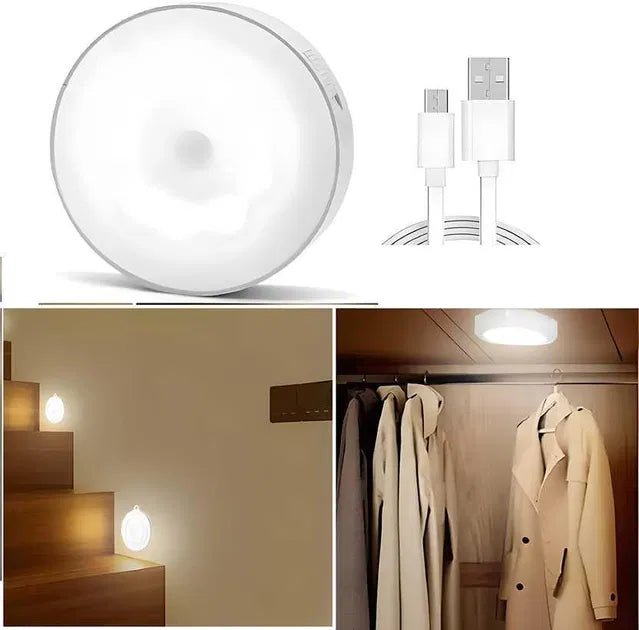 Motion Sensor Light for Home with USB Charging Wireless LED Night Light ( Pack of 2) - Smart Khareed