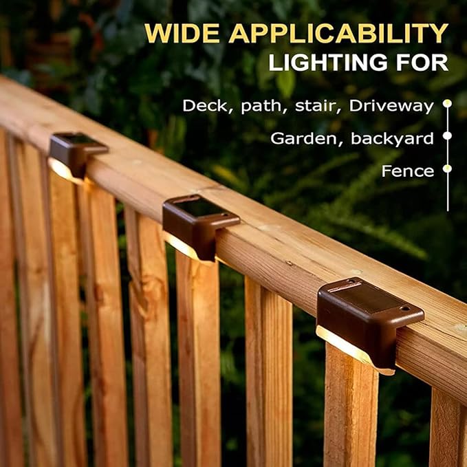 (Pack of 4) Solar Light Outdoor Waterproof Step Lights Deck Lighting for Steps Stairs - Smart Khareed